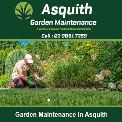 Gardener tending to flower beds in Asquith